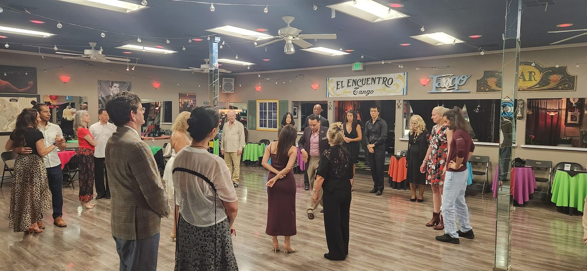 Class at El Encuentro Tango studio, LA